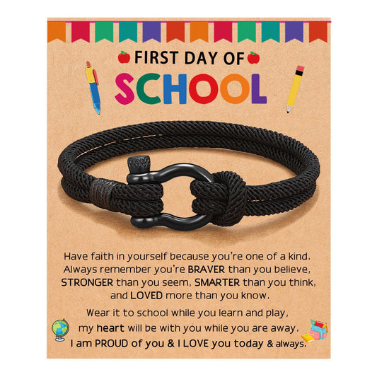 Hand-woven Geometric Milan Cord Bracelet with Alloy Horseshoe Clasp Unisex Business Casual Fashion Jewelry