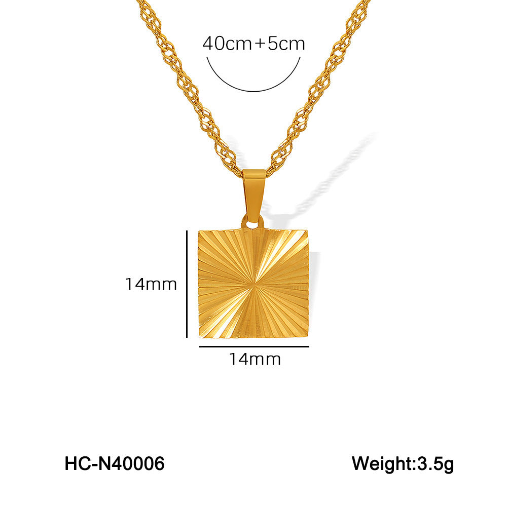 Minimalist Heart-Shaped Titanium Steel Necklace with Electroplated Finish for Women