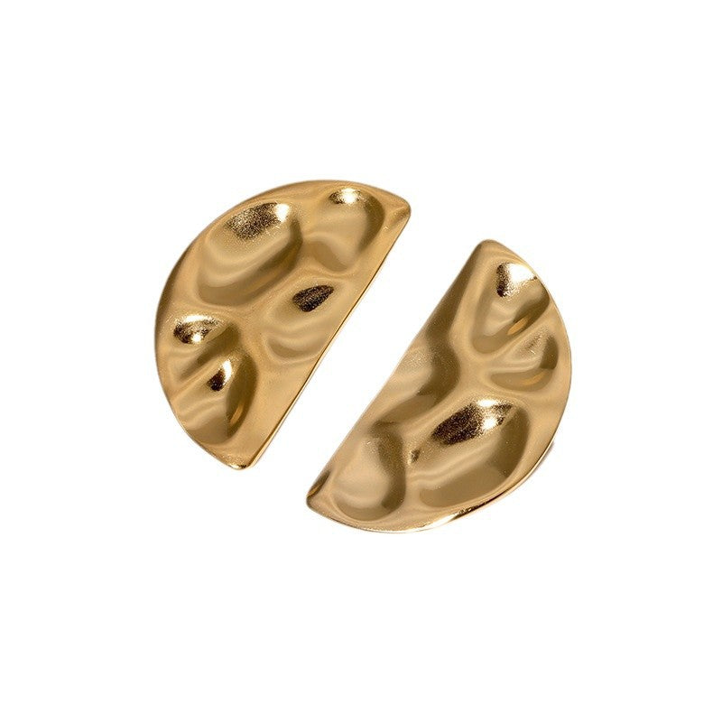 Minimalist Geometric Stainless Steel Stud Earrings for Women with Plated Finish and Modern Sophisticated Aesthetic