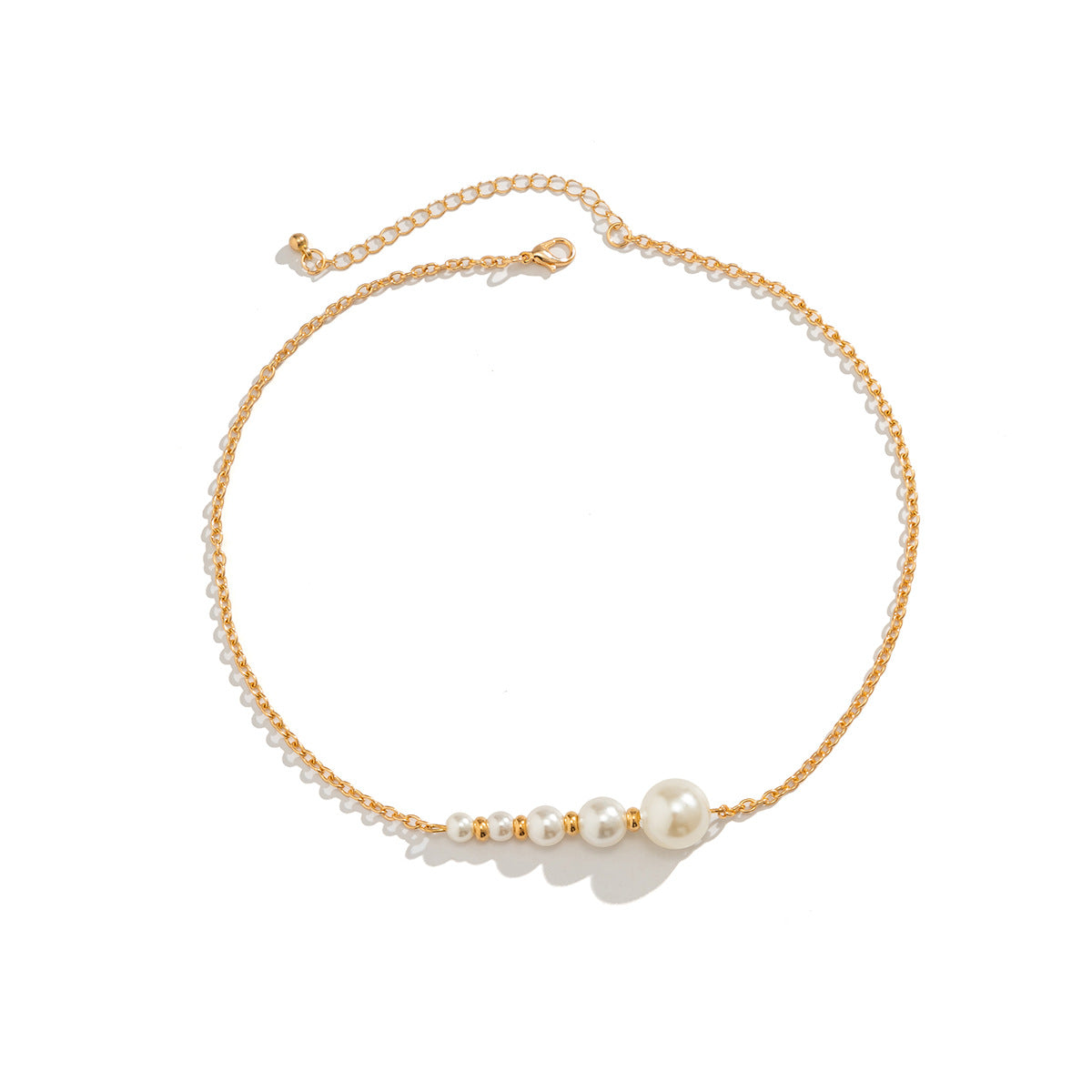 Minimalist Geometric Beaded Pendant Necklace for Women with Plastic Resin Beads and Cross Chain