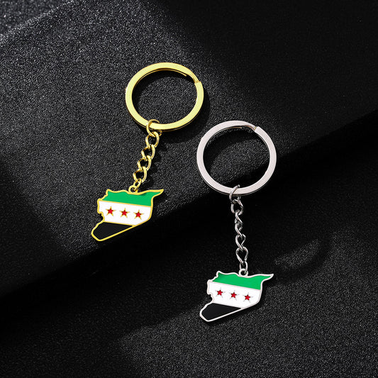 Accesorio de regalo llavero con colgante esmaltado de acero de titanio de estilo étnico