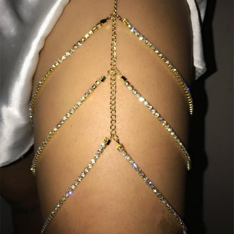 Cavigliera a Strati da Donna, Stile Western Geometrico con Intarsi in Lega e Gemme Artificiali