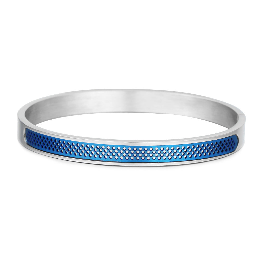 Vintage Geometric Square Plated Stainless Steel Bracelet for Men and Women