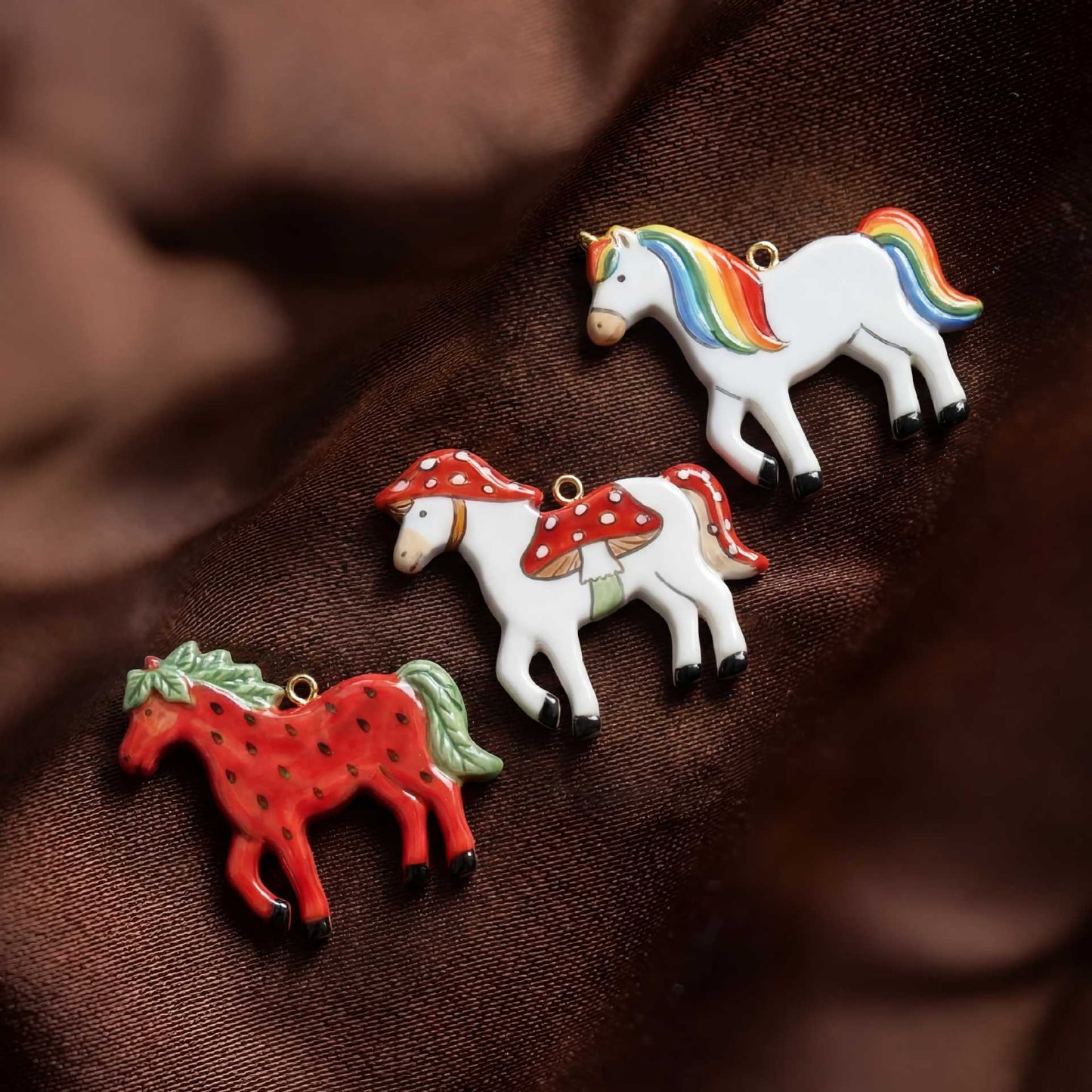 Vintage 18K Gold Plated Stainless Steel Horse Charm Bar PVD Plating DIY Pendant Accessory