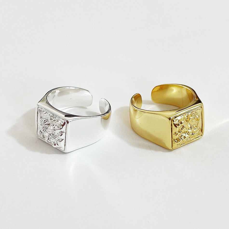 Anello da donna vintage Sweet in argento sterling 925 a lava fusa