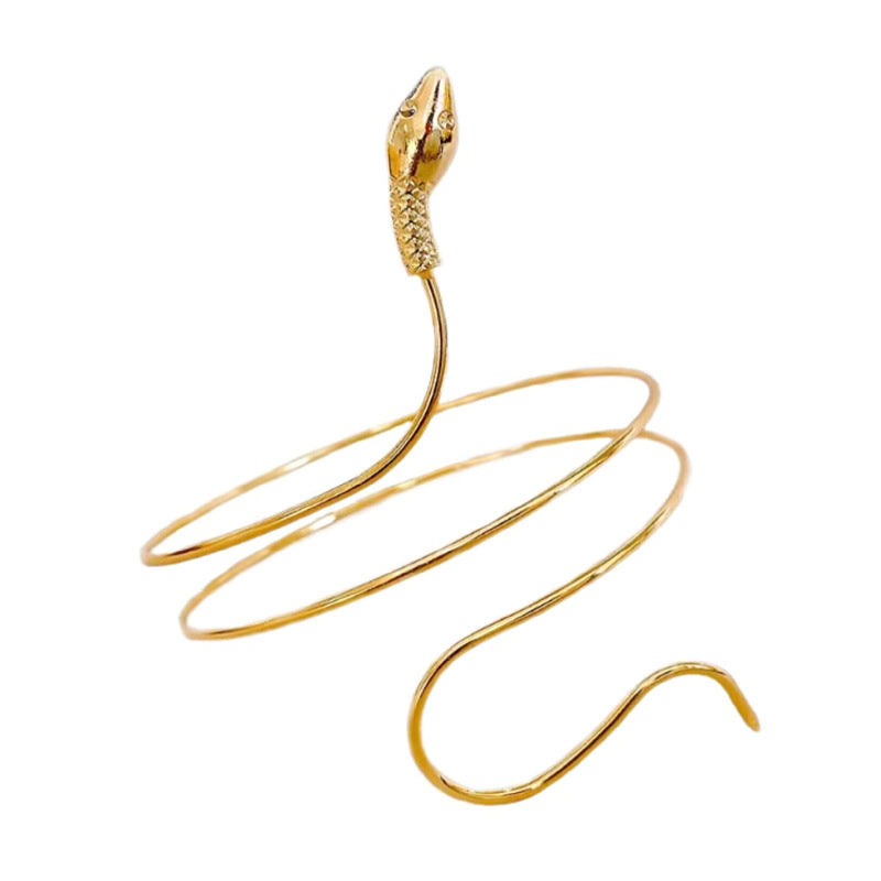 Vintage Twisted Snake Shape Alloy Plated Animal Cuff Bracelet for Women and Men