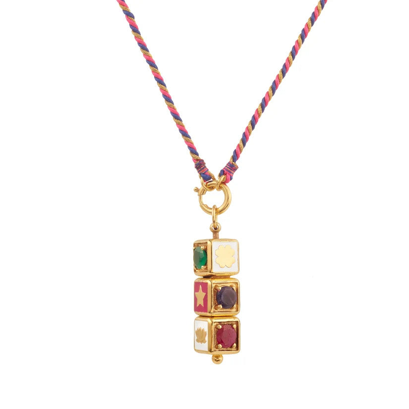 Minimalist Geometric Star-Eye Tarot Pendant Necklace in Gold-Plated Copper with Adjustable Chain