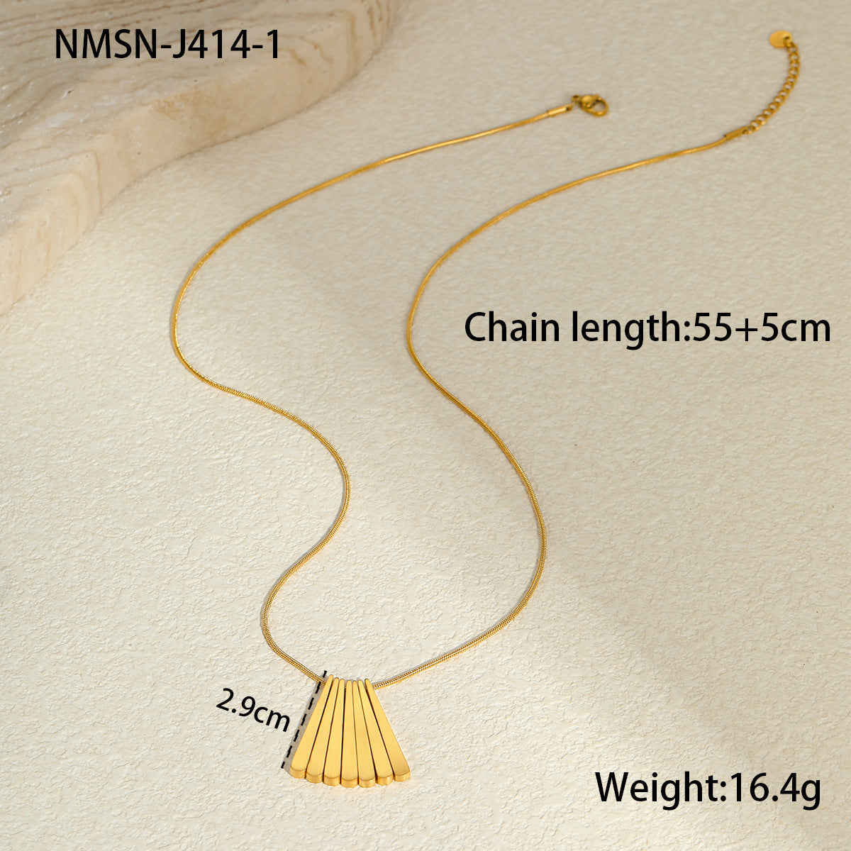 Minimalist Geometric Stainless Steel Necklace with 18K Gold Plating for Women, Delicate Clavicle Chain