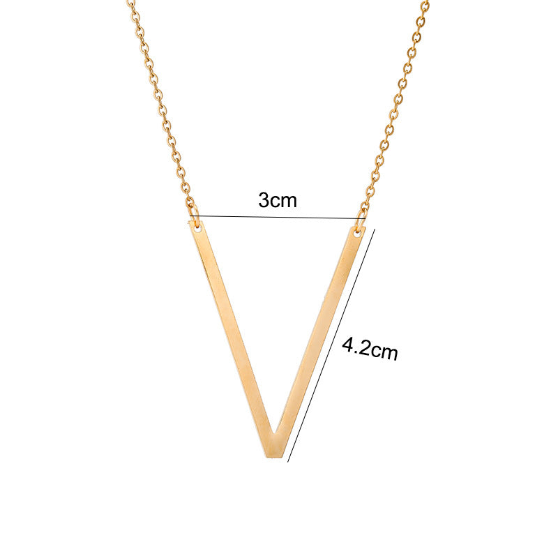 Collar Minimalista con Dije de Letra Chapado en Acero de Titanio para Mujer con Cadena de Eslabones Ajustable