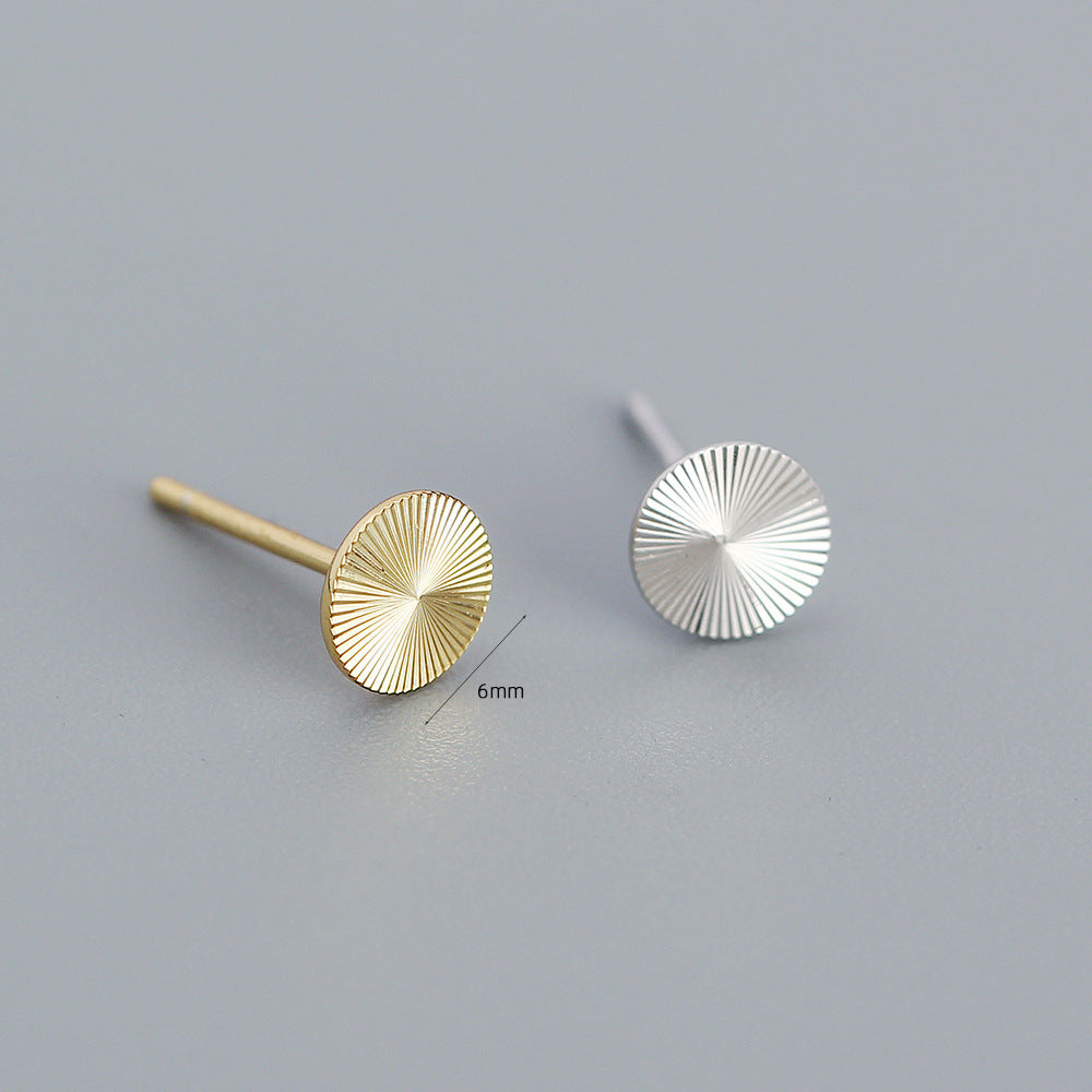 Orecchini a perno con design geometrico floreale, placcati in argento sterling 925, minimalisti ed eleganti, per donna