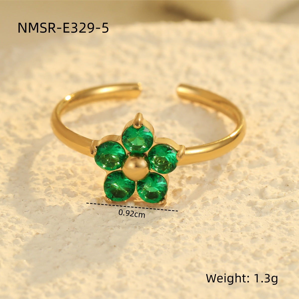 Anello Minimalista Geometrico Placcato Acciaio Inossidabile con Accento Zirconia per Donna