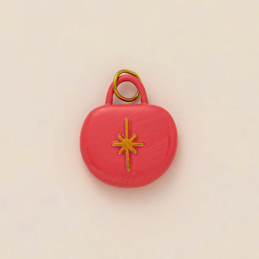 Vintage Rainbow Star Moon Plated Brass Shoe Charm