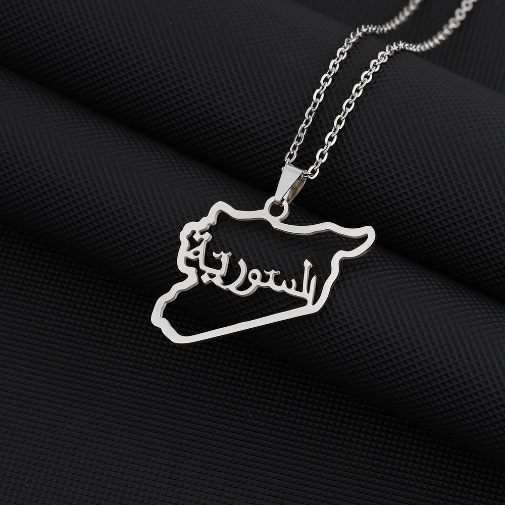 Collar con colgante geométrico minimalista de acero de titanio con acabado chapado y cadena tipo O, unisex, para uso diario