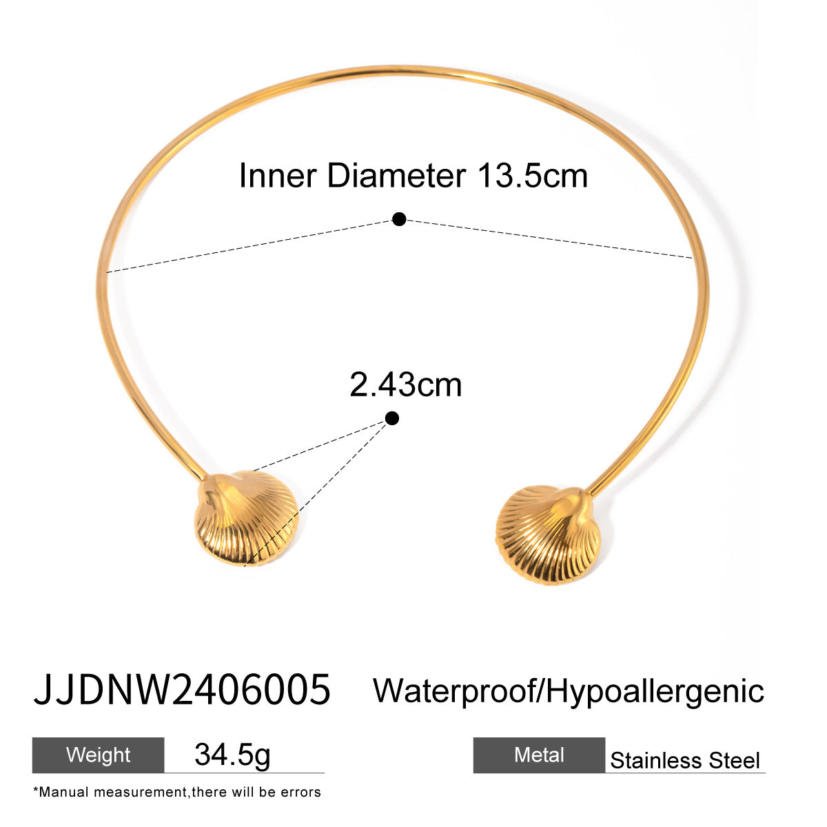 Collana girocollo minimalista da donna in acciaio inossidabile a forma di stella marina e conchiglia