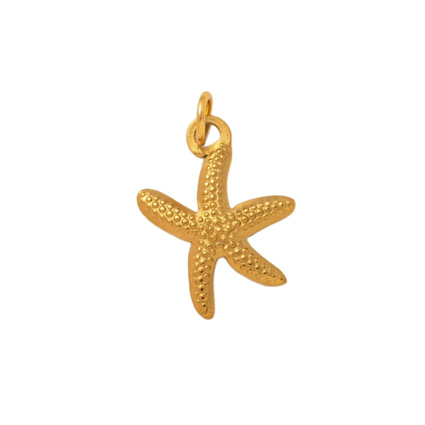 Vintage 18K Gold Plated Stainless Steel Starfish Shell Charm Bar for Women