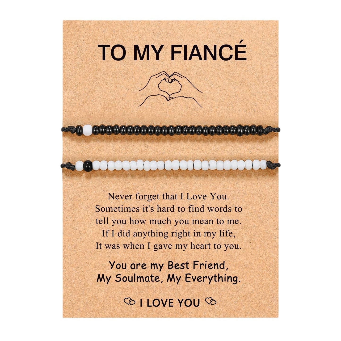 Minimalist Geometric Acrylic Beaded Bracelet Set with Morse Code I Love You Design for Couples