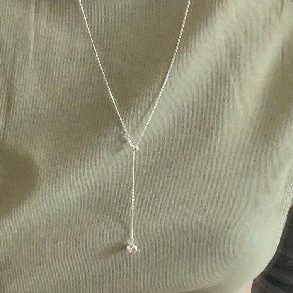 Minimalist Heart-Shaped 925 Sterling Silver Necklace with Plated Finish, Dainty Cross Chain for Women