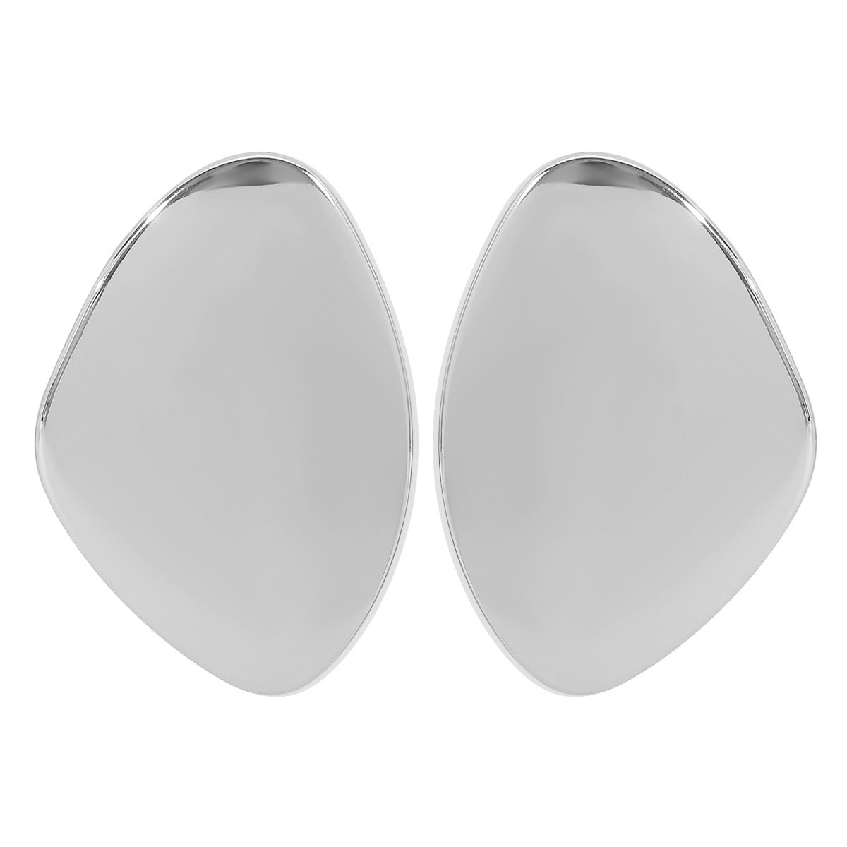 Pendientes de aleación con forma de guijarro irregular, geométricos, minimalistas y de estilo punk, con acabado galvanizado para mujer