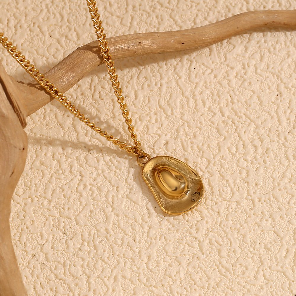 Vintage-Inspired Geometric Pendant Necklace for Women Stainless Steel with 18K Gold Plating Western Cowboy Style