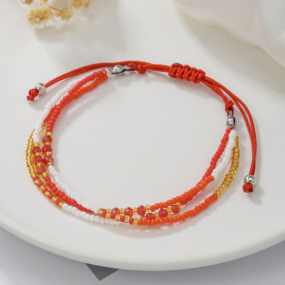 Bohemian Multilayer Beaded Bracelet for Women Handwoven Geometric Style Colorful Fashion Accessory