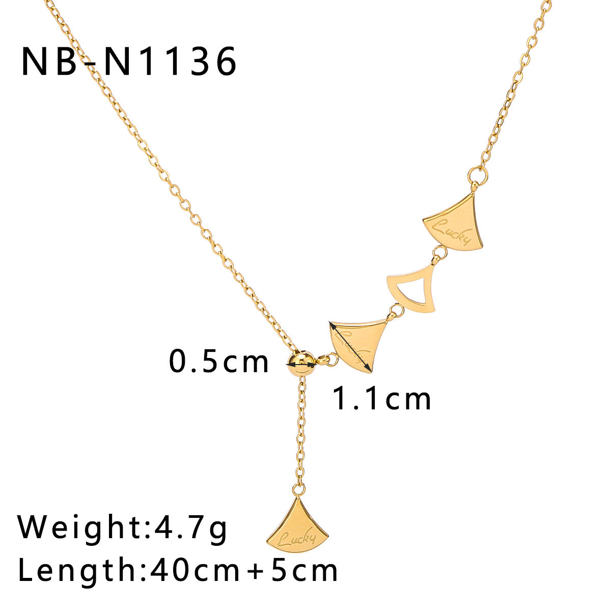 Elegant Fan-Shaped Pendant Necklace for Women in Stainless Steel with 18K Vacuum Plating, Geometric Minimalist Collar Chain Jewelry