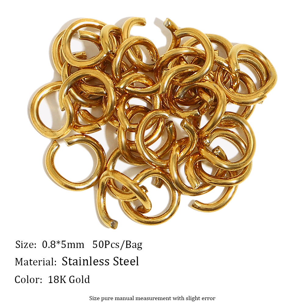 Minimalist Stainless Steel 18K Gold Plated Round DIY Charm Bar Findings