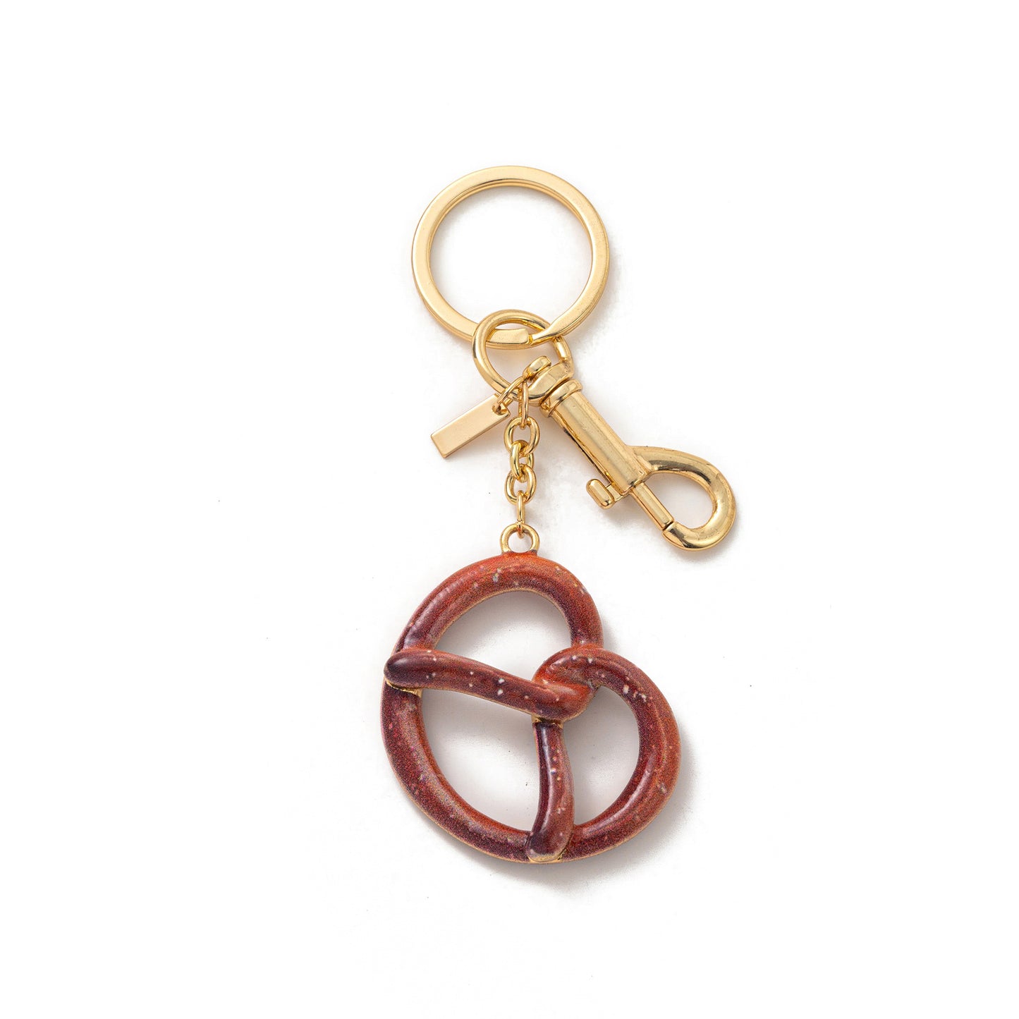 Sweet Gold Plated Brass Cartoon Strawberry Charm Bar Bag Pendant Keychain for Women