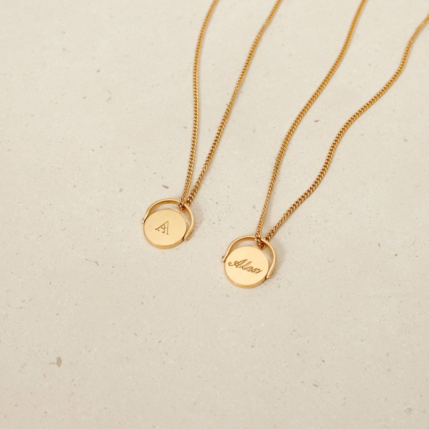 Minimalist Letter Shape Titanium Steel Pendant Necklace with Enamel Finish and Oval Stainless Steel Charm on O-Chain for Women