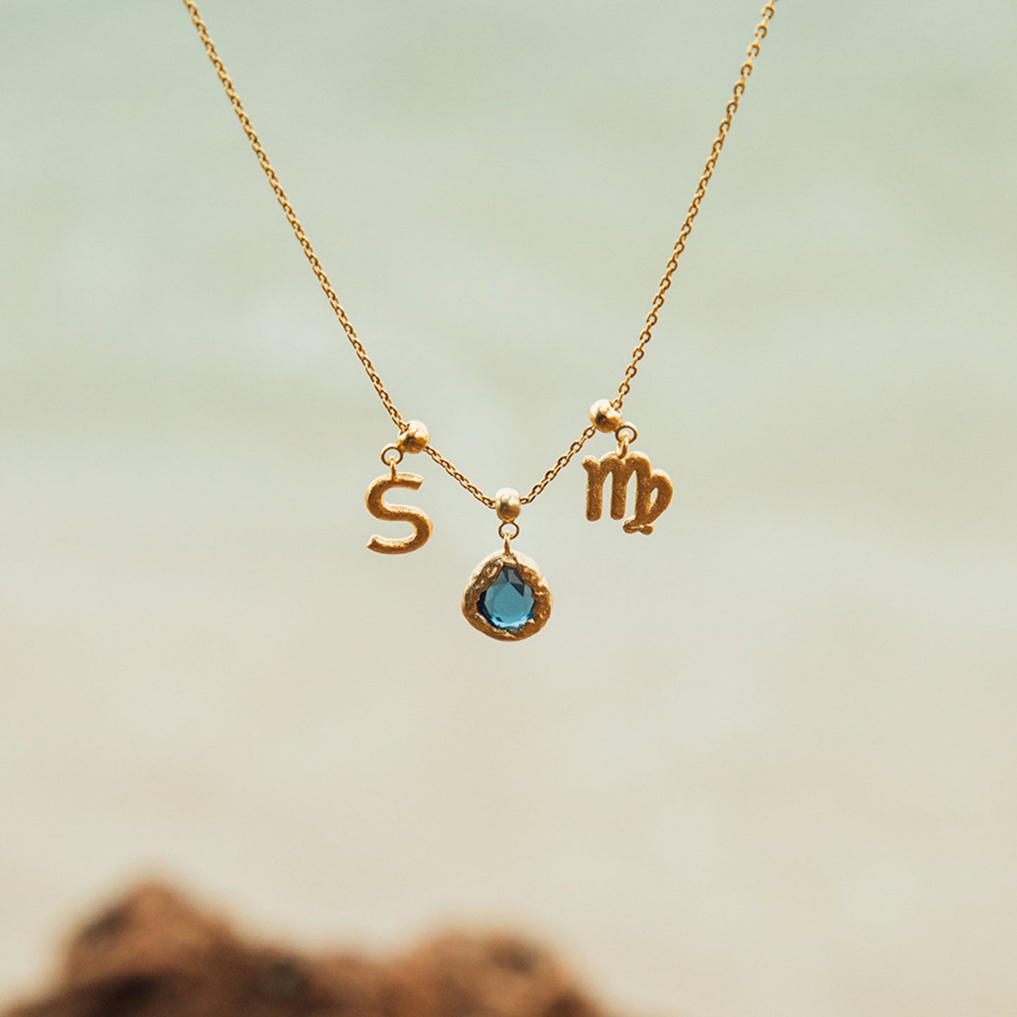 Teardrop Stainless Steel PVD Gold Plated Necklace for Unisex