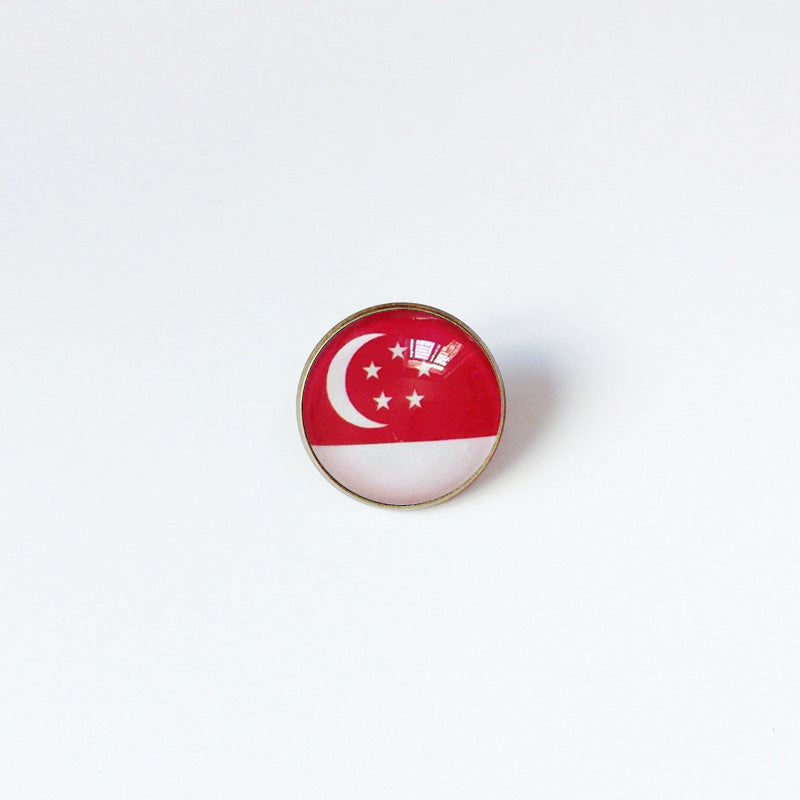 Pin de Solapa de Aleación Esmaltado Personalizado con Diseño de Bandera del Mundo para Hombres y Mujeres