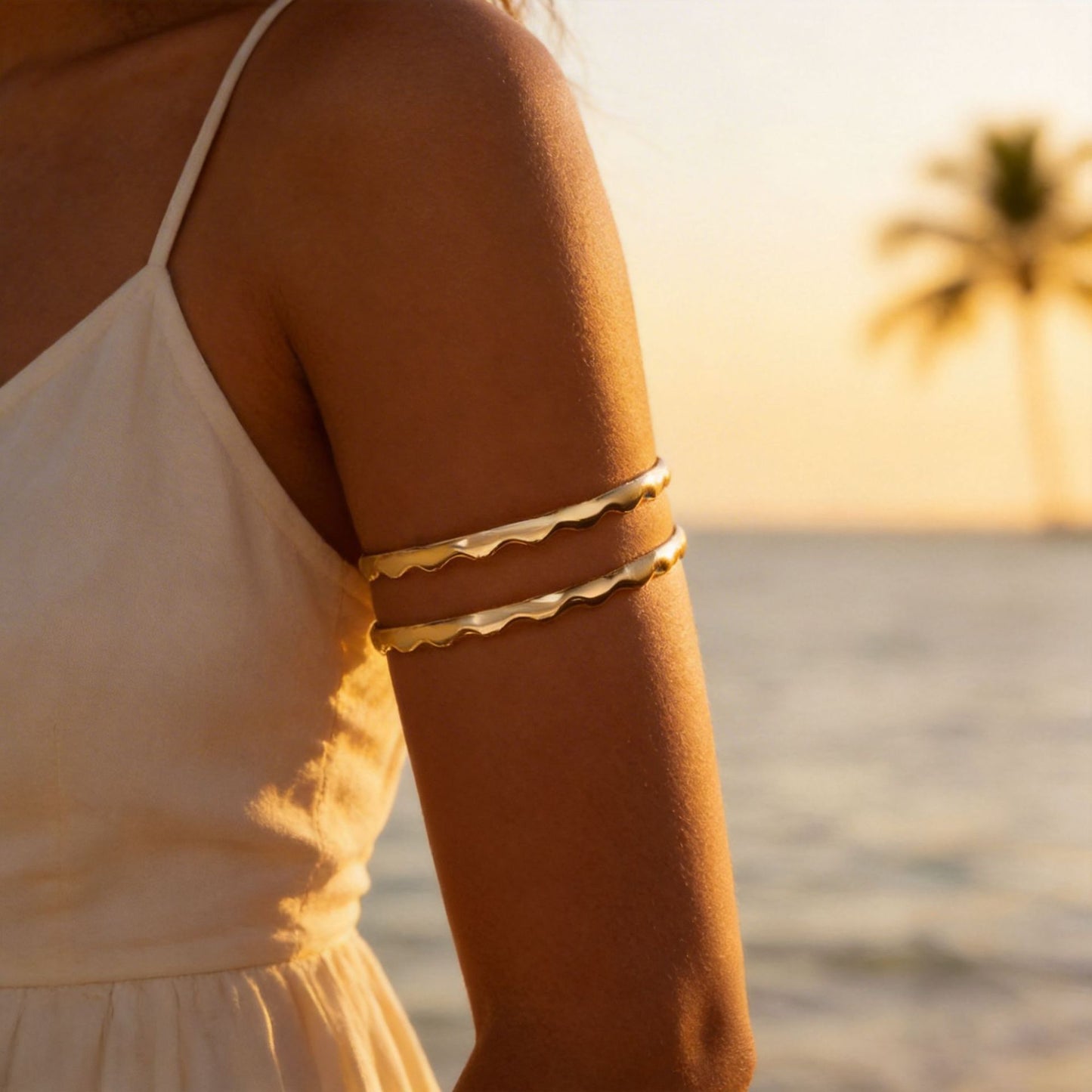 Punk Hip-hop Minimalist Leaf Wave Geometric Hollow Open Cuff Bracelet Alloy Plated for Women and Men