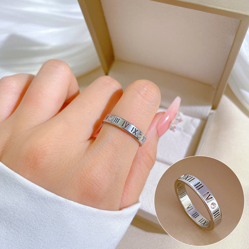 Anillo Minimalista Pulido de Acero Titanio con Forma de Corona para Hombres y Mujeres, Anillo Moderno Unisex para el Dedo Índice