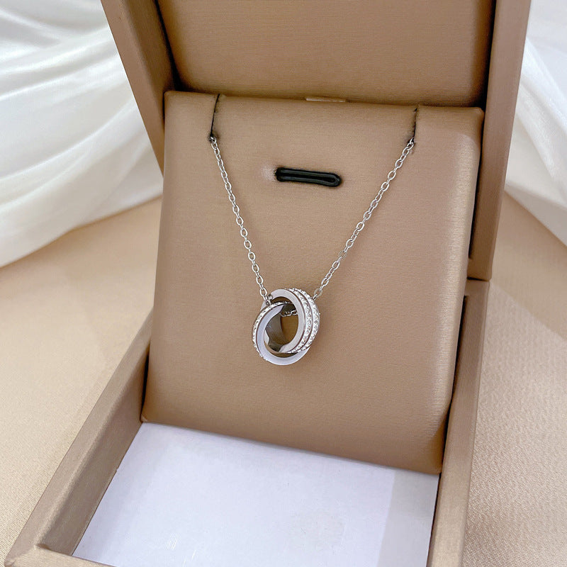 Collana in Acciaio al Titanio Placcato con Design Geometrico Minimalista e Catena Irregolare, Unisex