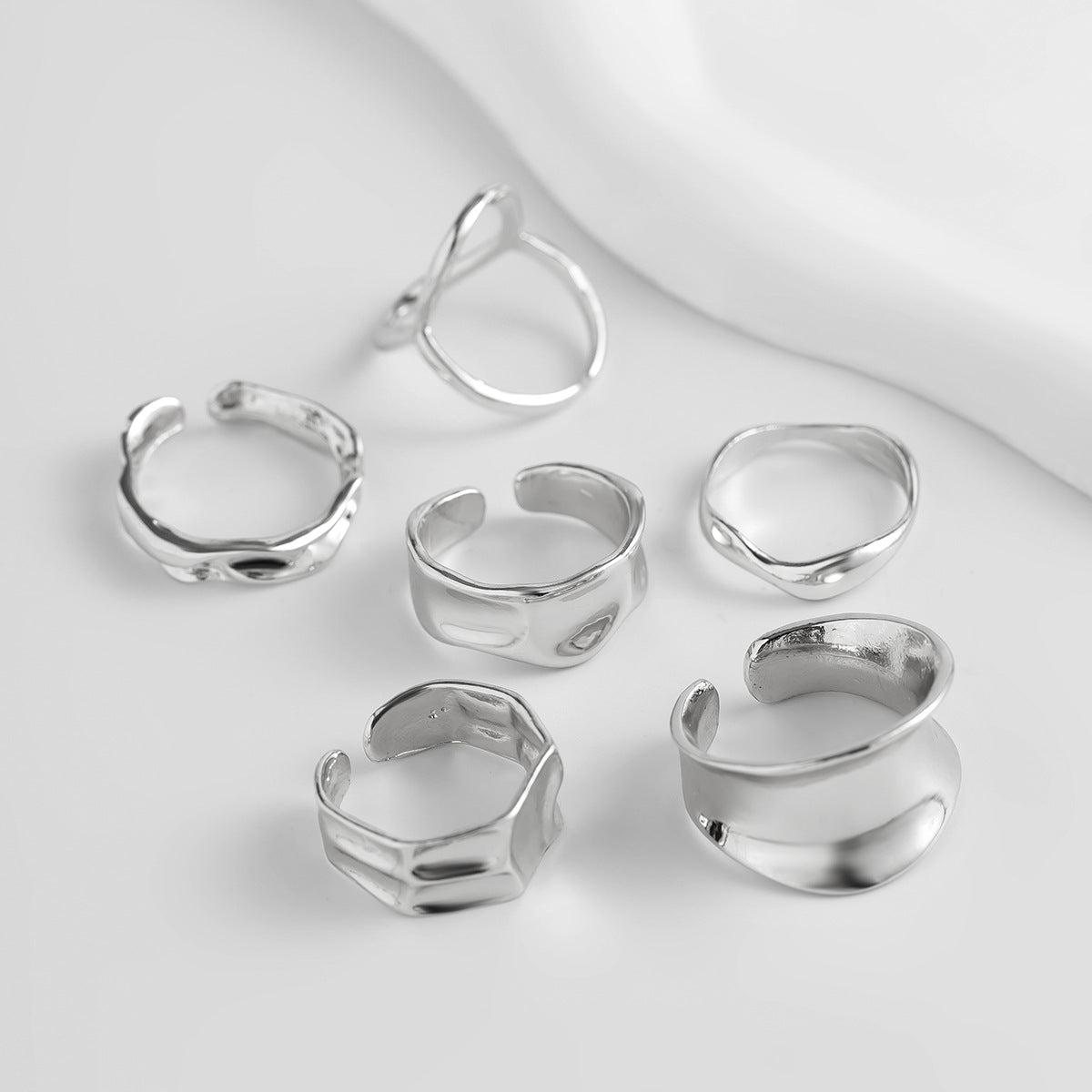 Fashion Elegant Geometric Plated Alloy Ring and Bangle Set for Women