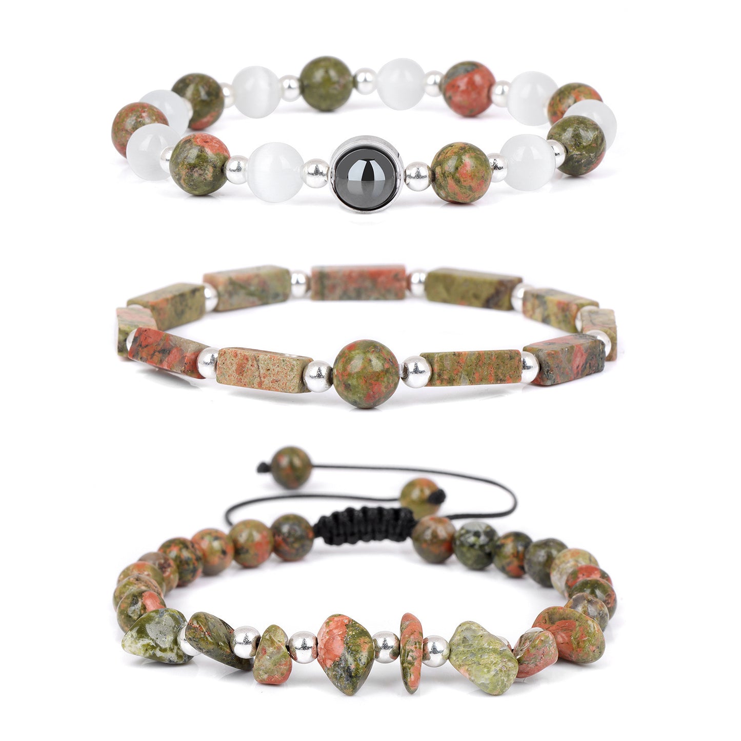 Vintage Geometric Crystal Beaded Bracelet Set Handmade Woven Jewelry Unisex