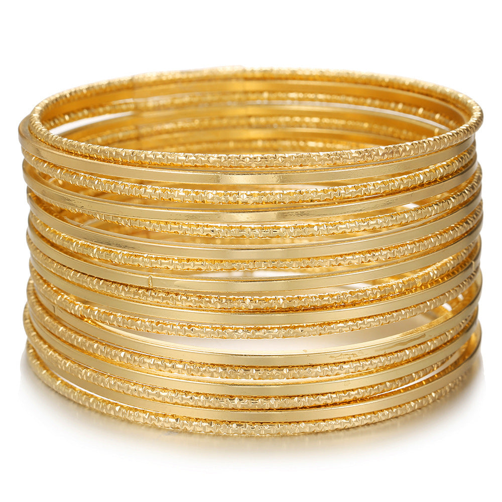Punk Geometric Round Plated Iron Openwork Mesh Arm Cuff Set for Women