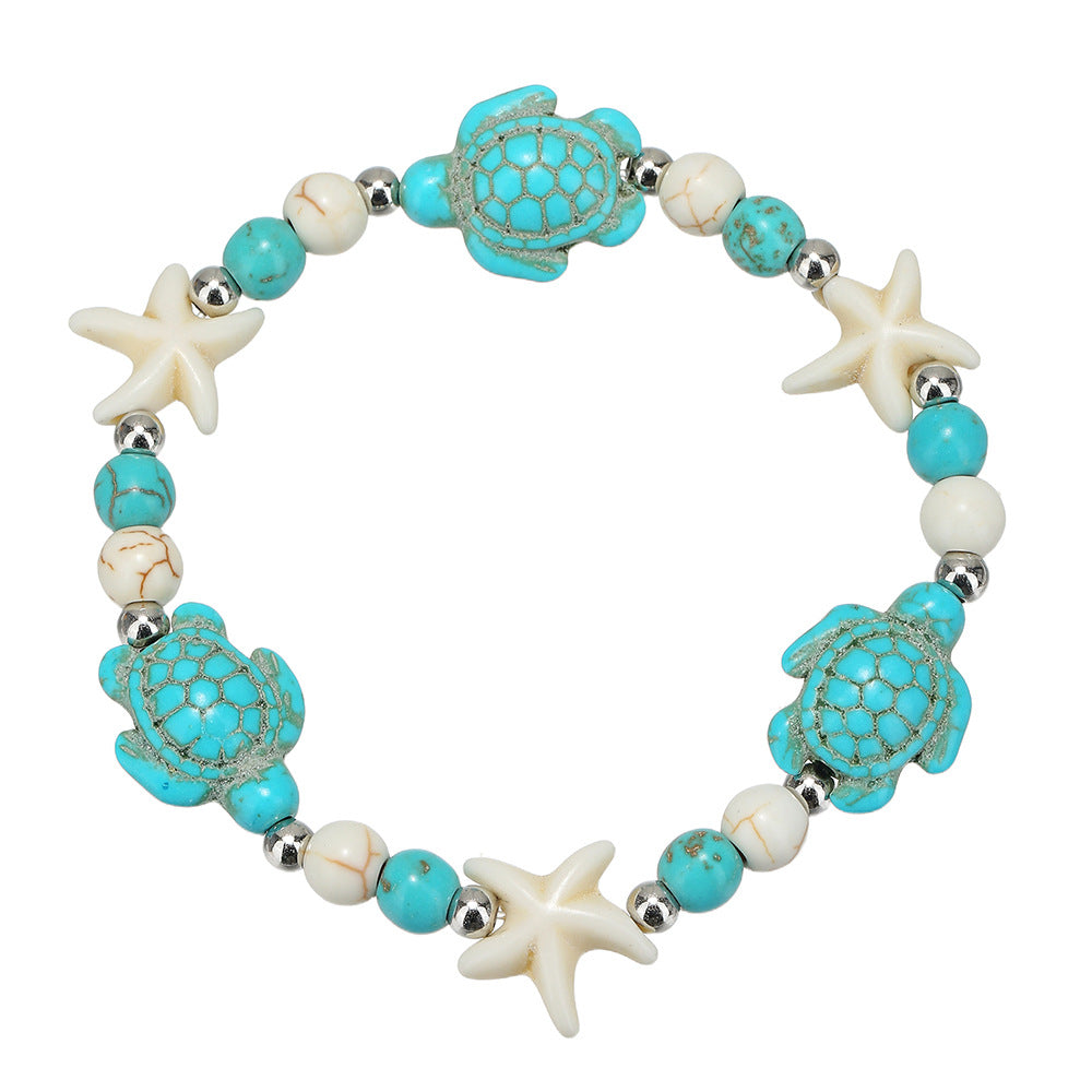 Bohemian Handmade Geometric Round Turquoise Bracelet