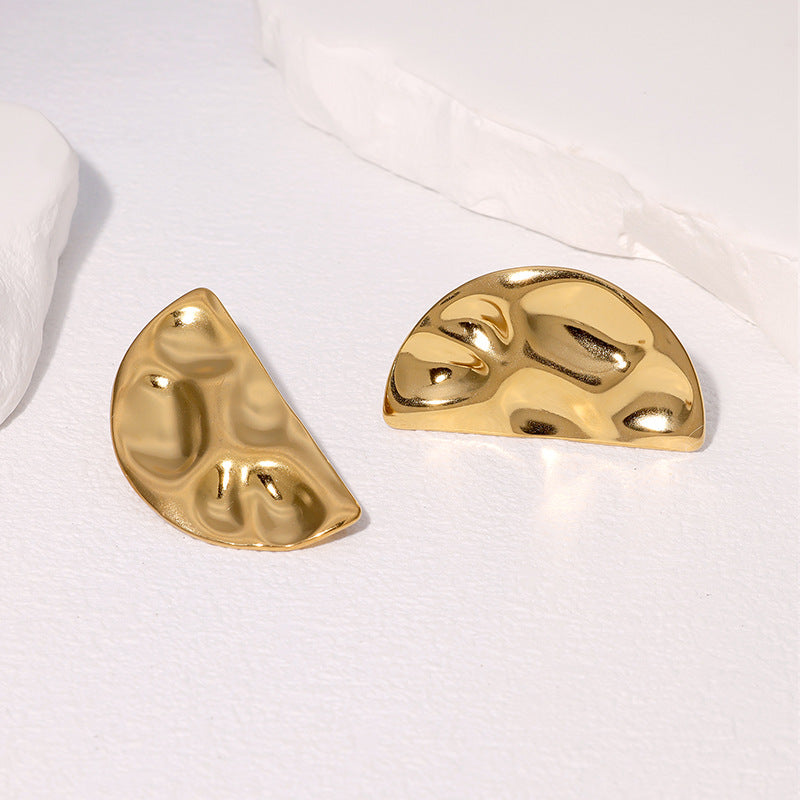 Minimalist Geometric Stainless Steel Stud Earrings for Women with Plated Finish and Modern Sophisticated Aesthetic