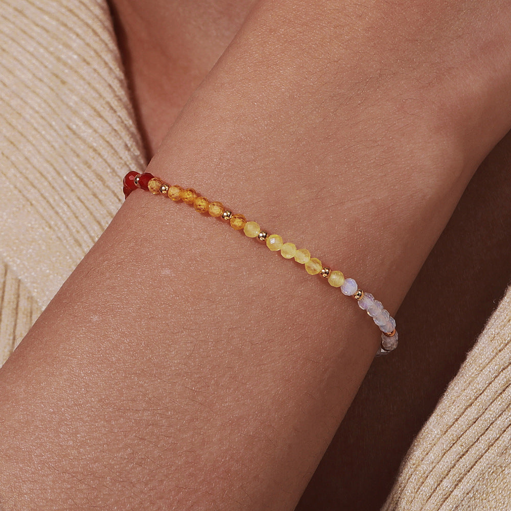 Bohemian Style Minimalist Fashion Bracelet for Women with Natural Stone Beads and Knot Detailing