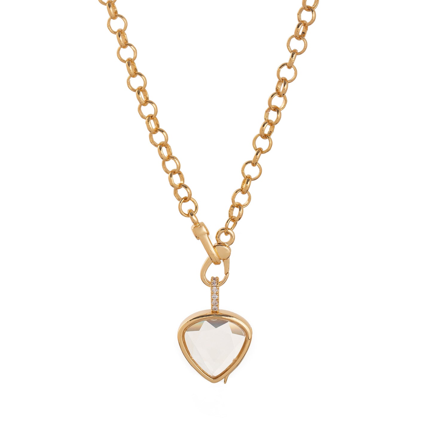 Collana Unisex con Pendente a Medaglione Tondo Geometrico Placcato Oro 18K Vintage su Catenina, Acciaio al Titanio e Ottone