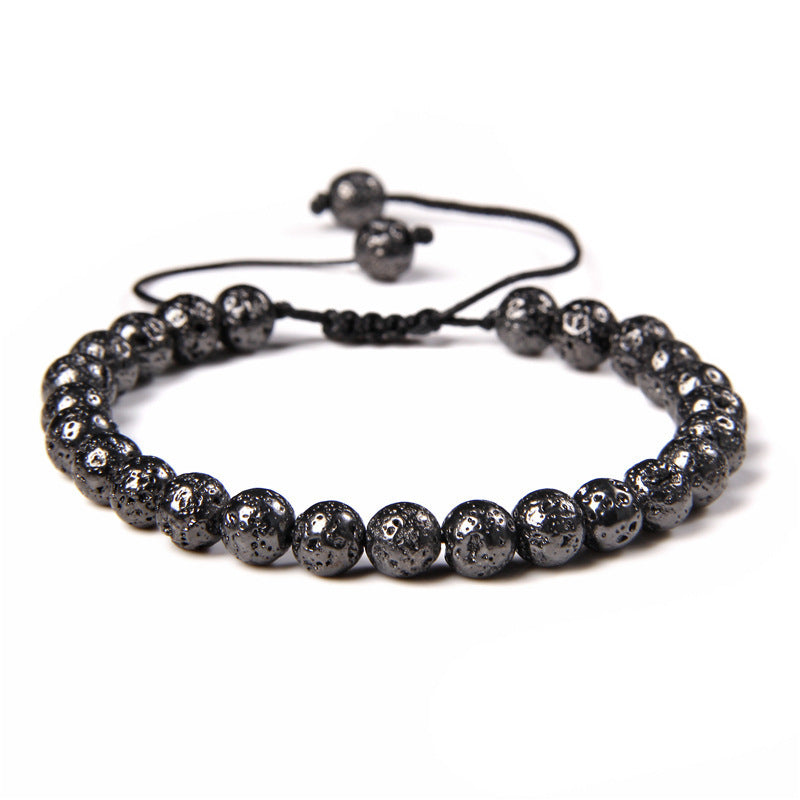 Sweet Sporty Geometric Natural White Crystal Stretch Bracelet 6mm Unisex Handmade Energy Bangle