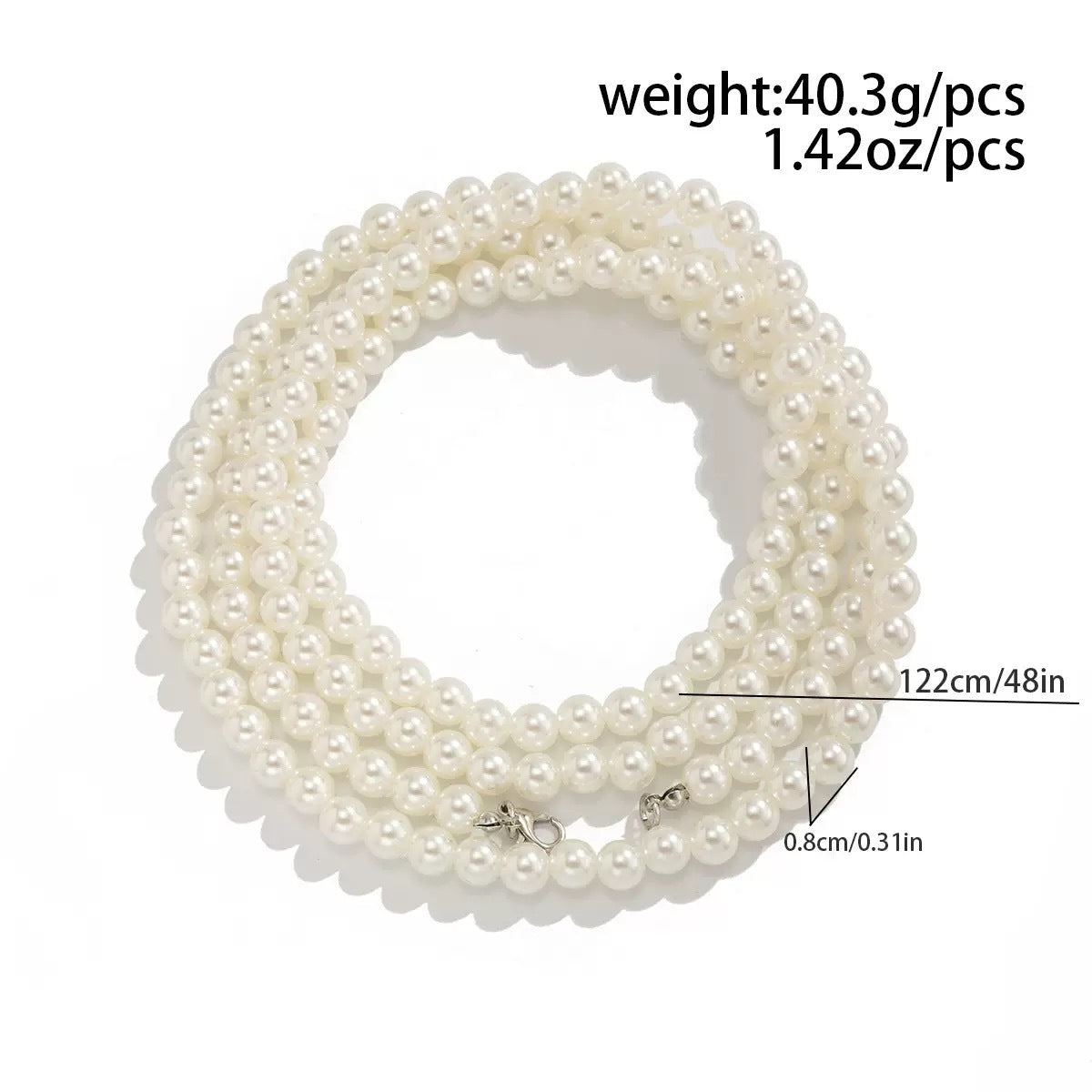 Minimalist Geometric Imitation Pearl Beaded Anklet for Women