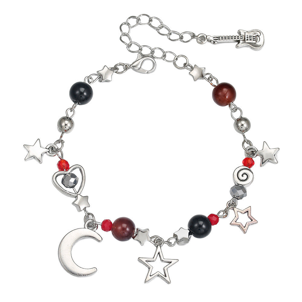 Sweet Streetwear Moon Heart Geometric Alloy Pearl Bracelet