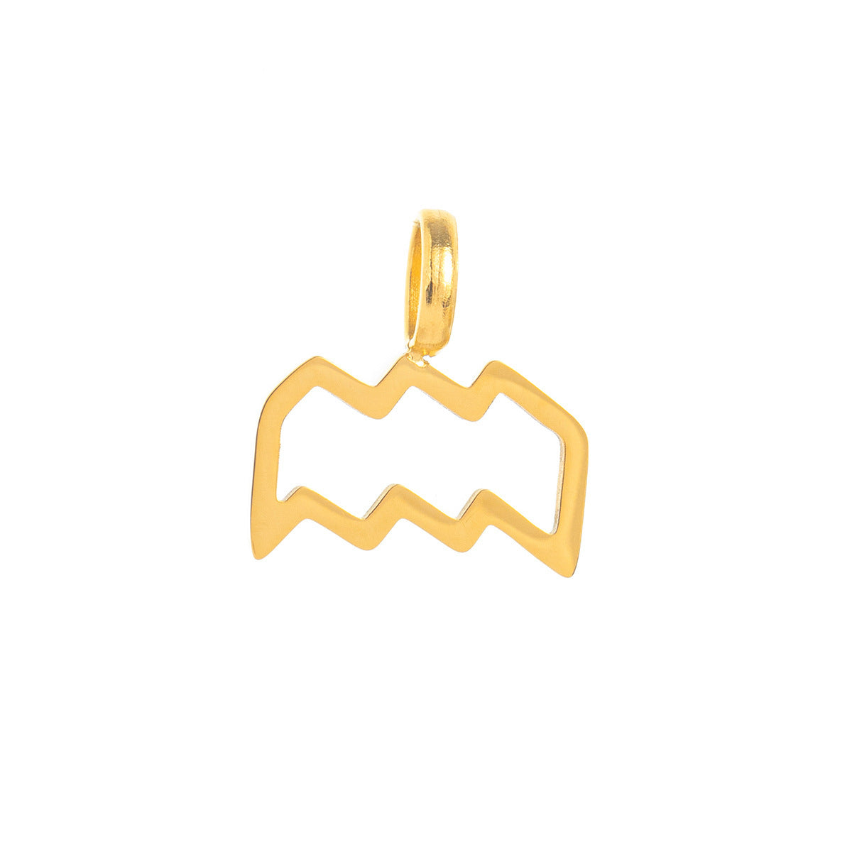 Minimalist Titanium Steel Plated Zodiac Charm Bar Necklace for Women
