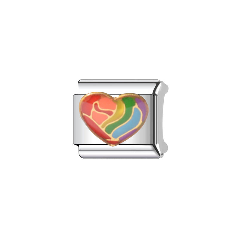 Vintage Sweet Heart Shaped Stainless Steel Plated DIY Charm Bar