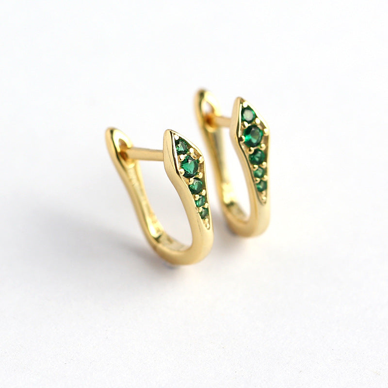 S925 Sterling Silver U-Shape Rhinestone Inlay Ear Cuffs Fashion Casual Minimalist Earrings YHE0293