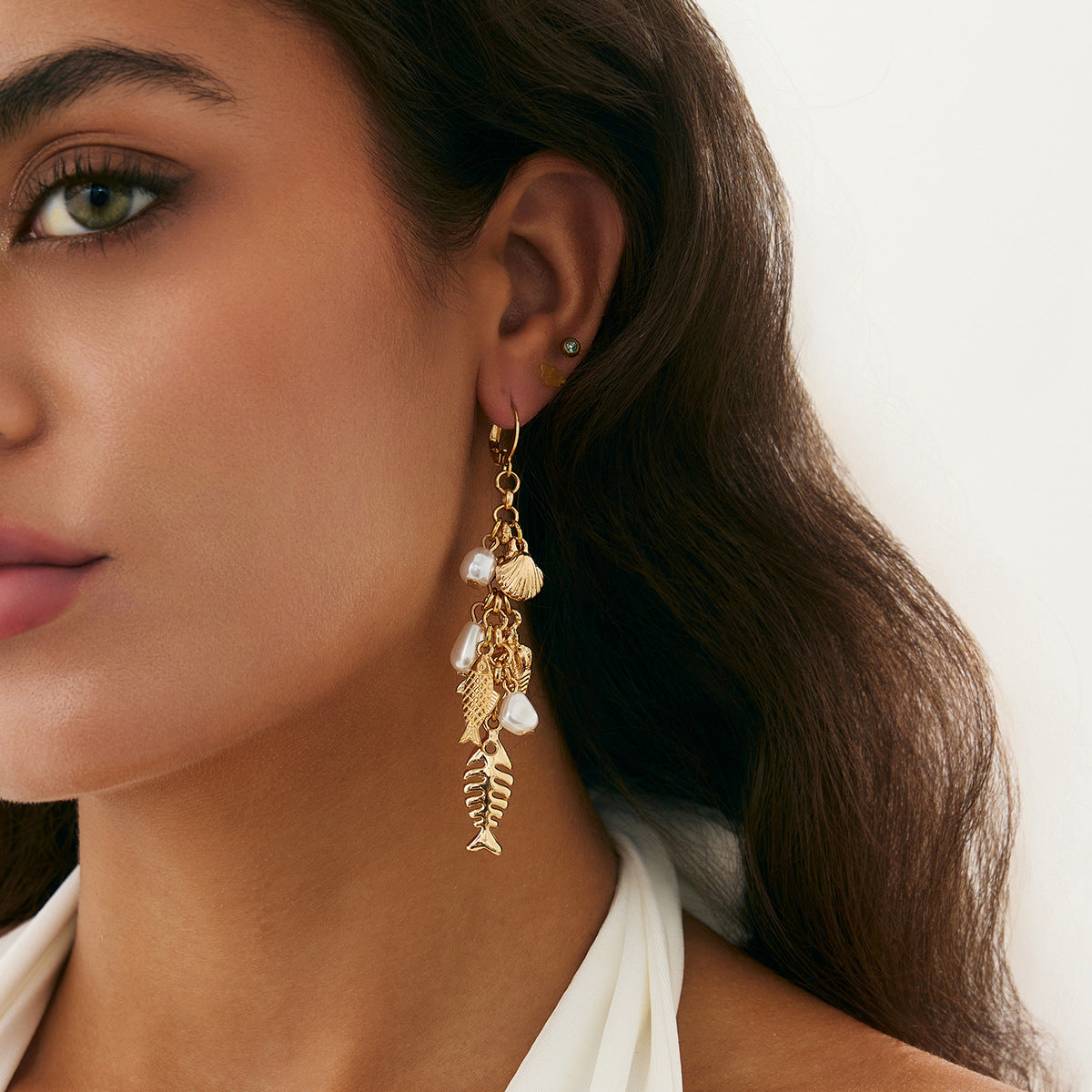Elegant Plated Zinc Alloy Fish Animal Earrings for Women