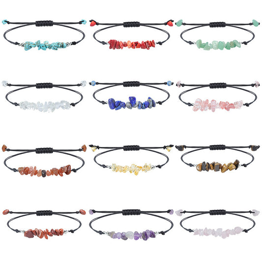 Elegant Geometric Crystal Beaded Bracelet Unisex Handmade Stone Jewelry