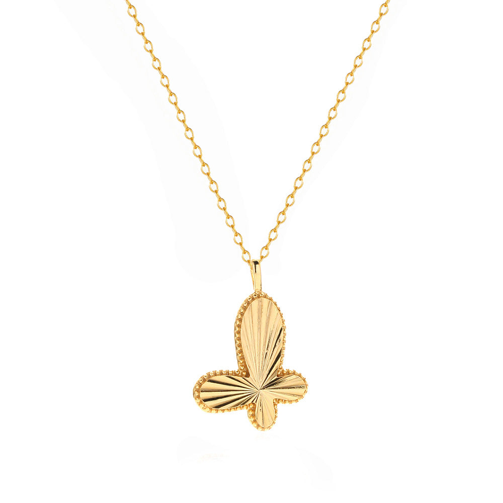 Dolce Collana con Ciondolo a Farfalla Placcato Argento Sterling 925, Stile Minimalista, per Donna