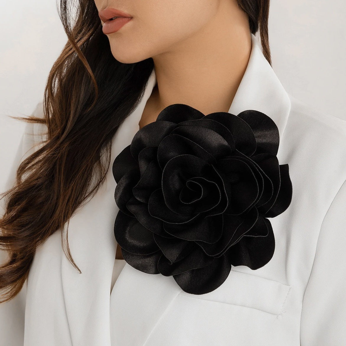 Sweet Floral Fabric Brooch Handmade Rose Pin for Women